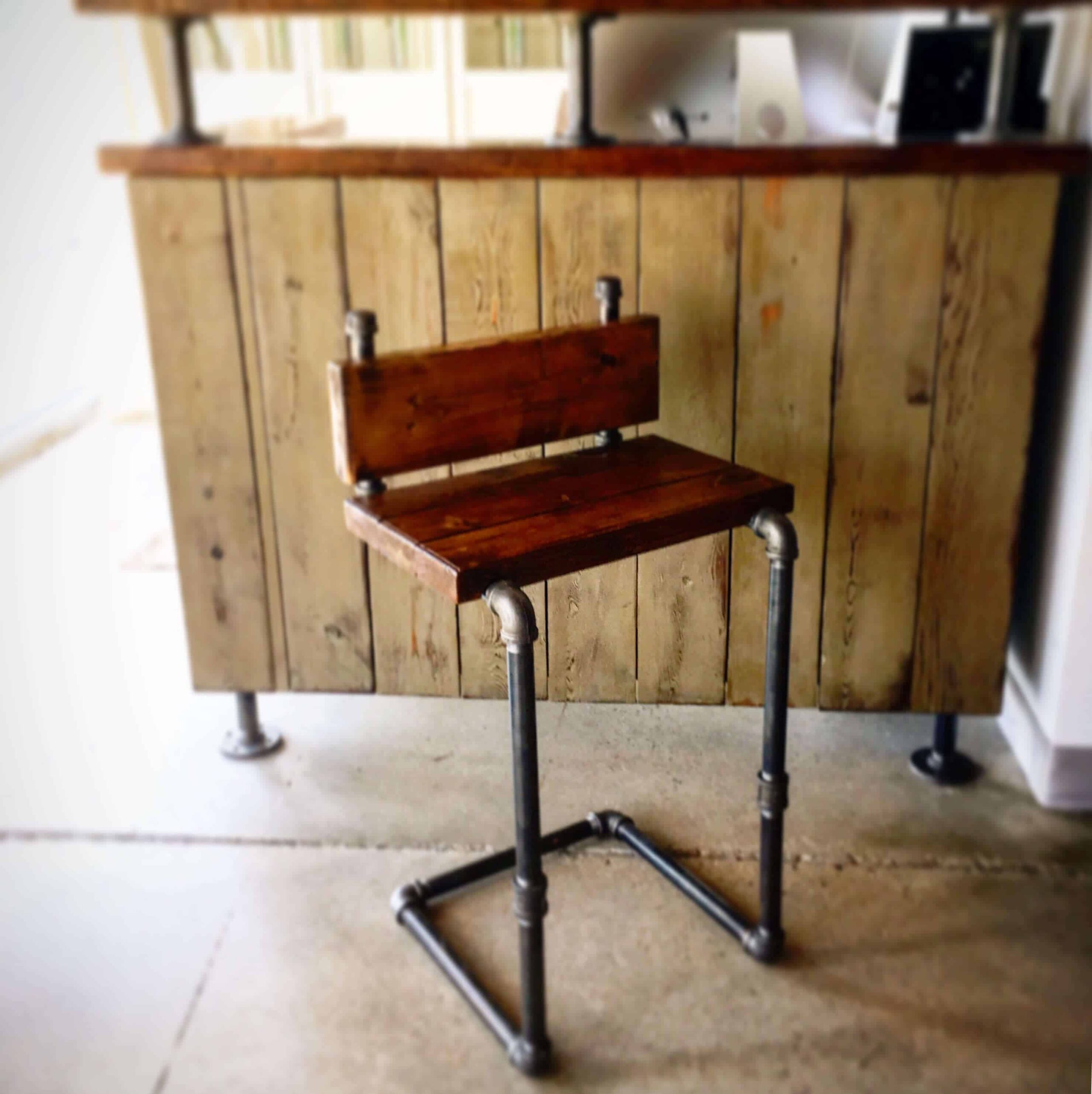 black iron pipe bar stools