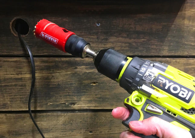 Ryobi Hammer Drill & Diablo Hole Saw