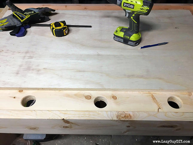 Custom Workbench With Bench Clamps And Bench Dogs - Lazy Guy DIY