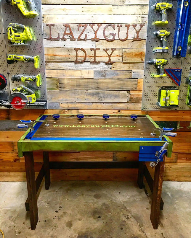 Custom Workbench With Bench Clamps And Bench Dogs - Lazy Guy DIY