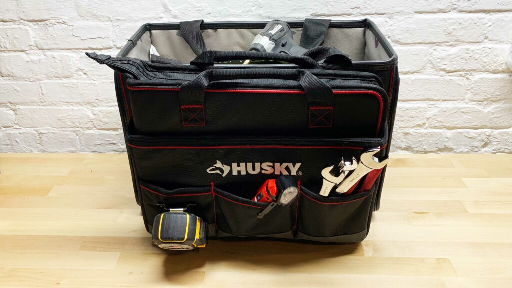 Husky 19 in. Stack Rolling Tool Tote, Black