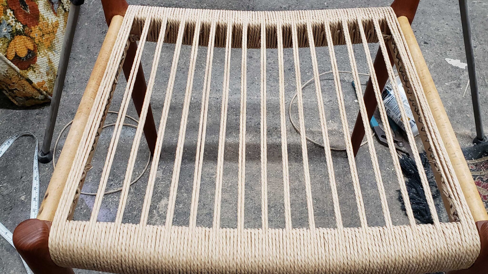 How To Replace A Woven Seat With Danish Cord - Lazy Guy DIY