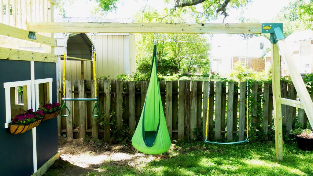 custom playhouse swing set