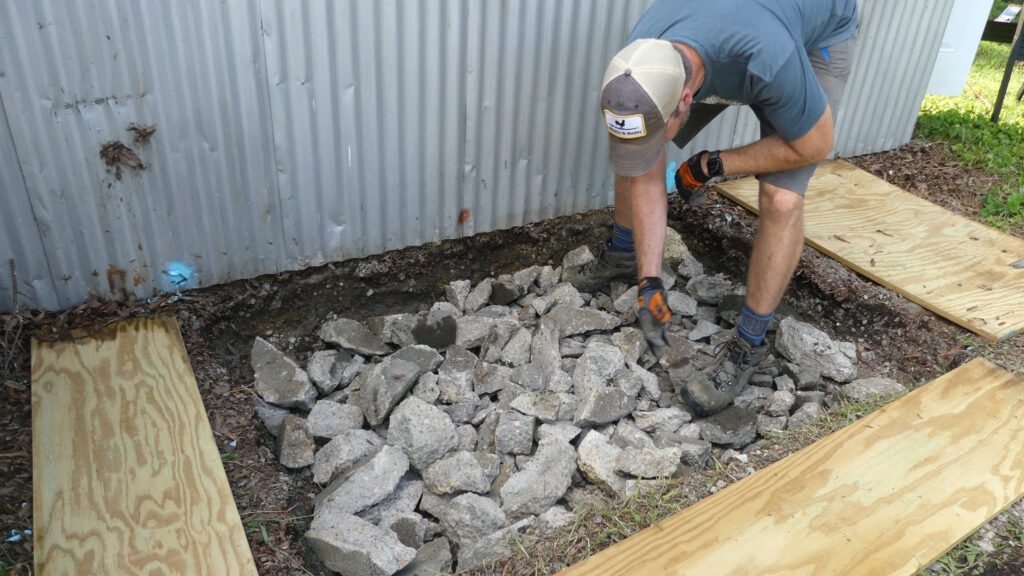 Concrete pads installation