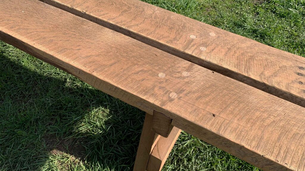 Rustic Bench Dowel View