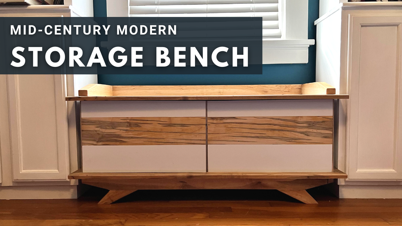 Mid century storage deals bench